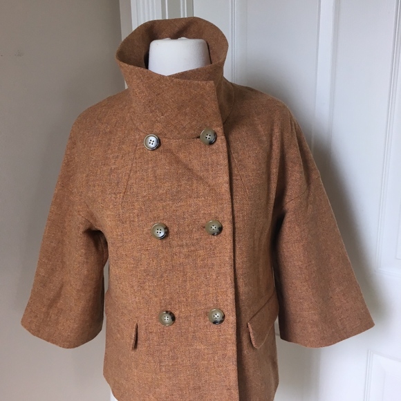 Talbots 4P 100% wool rust jacket peacoat - Picture 6 of 7